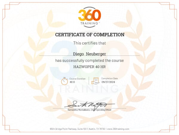 Hazwoper Certificate
